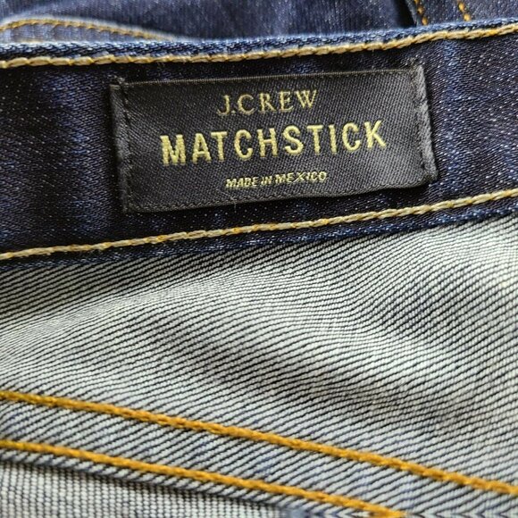 J Crew Matchstick Jeans Womens Size 26 Short Skinny Low Rise Dark Wash Denim - Picture 6 of 6
